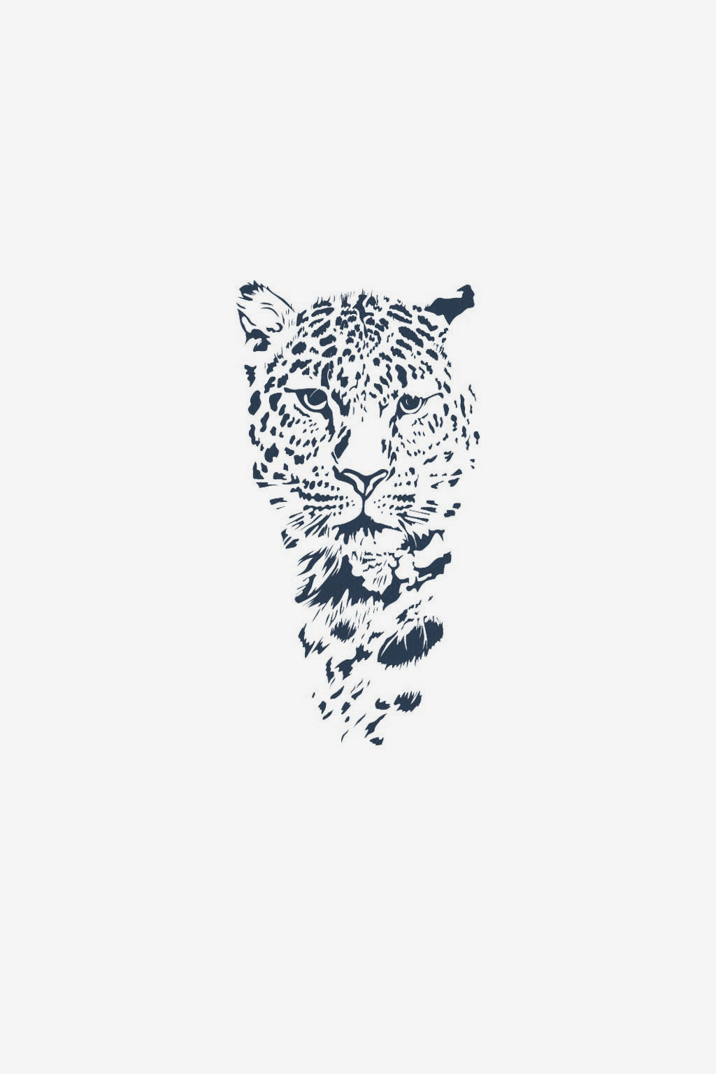 Model de tatuaj cu leopard în stil contur, din colecția InkLabs, aplicat pe piele