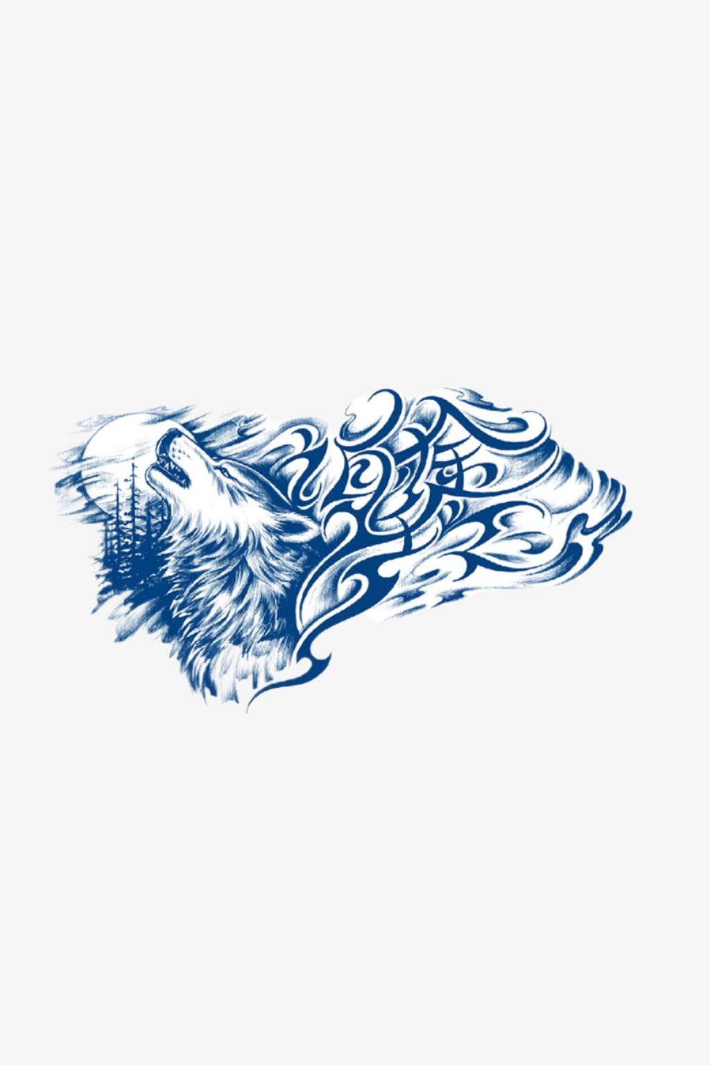 Tatuaj semipermanent lup urlând simbol instinct