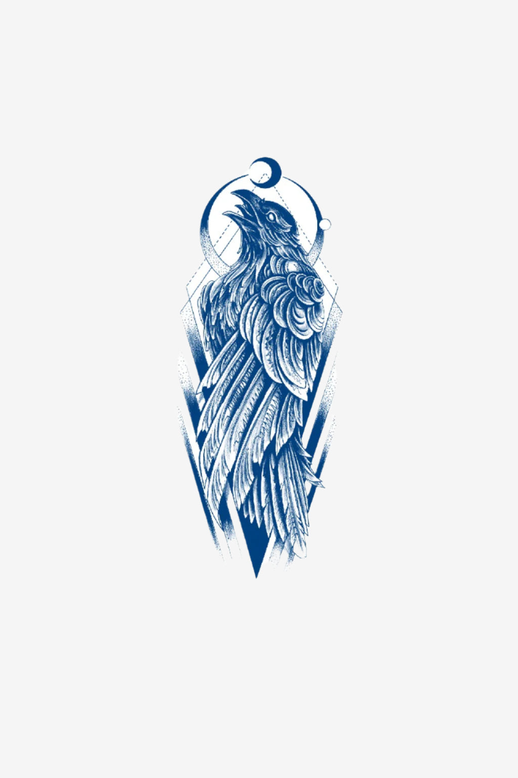 Corb – Tatuaj Temporar Simbolic cu Elemente Mistice și de Înțelepciune


