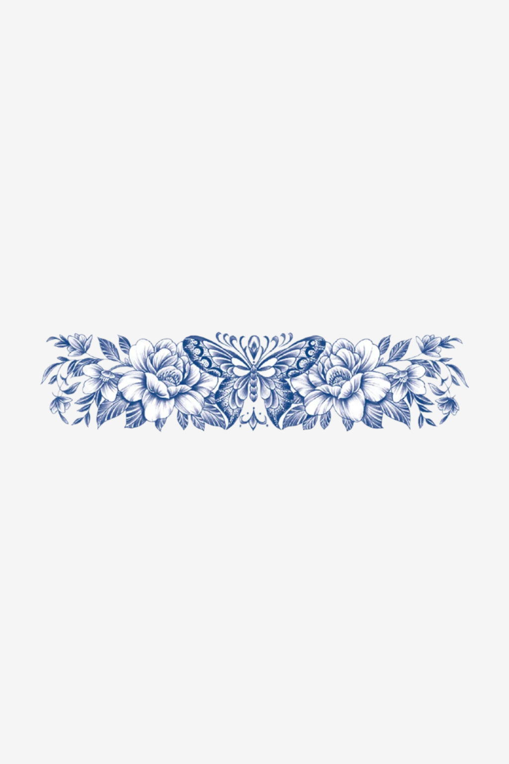 Tatuaj semipermanent flori și fluture simbolic