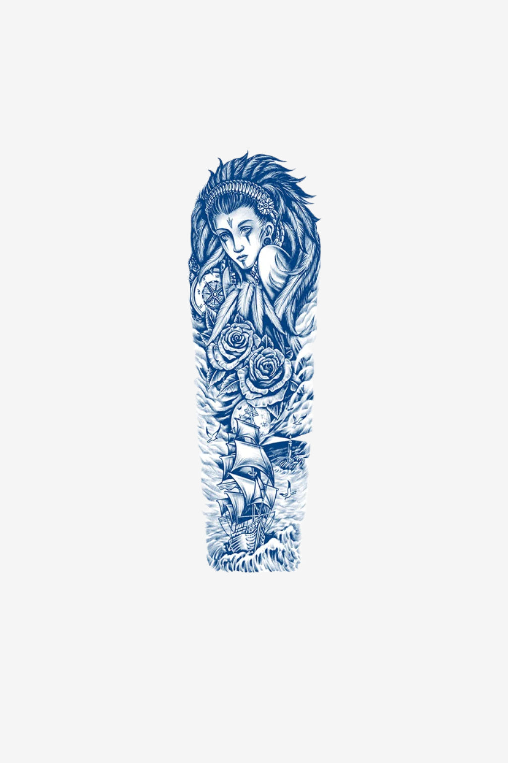 Tatuaj semipermanent phoenix cu flori pentru femei