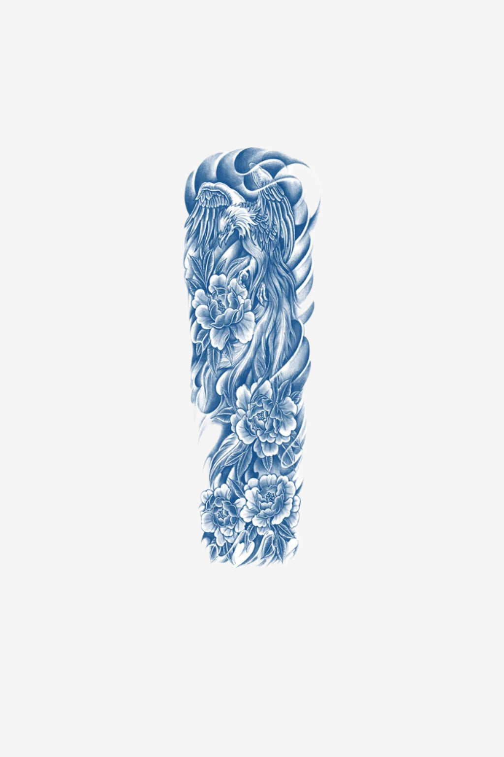 Tatuaj semipermanent phoenix cu flori pentru femei