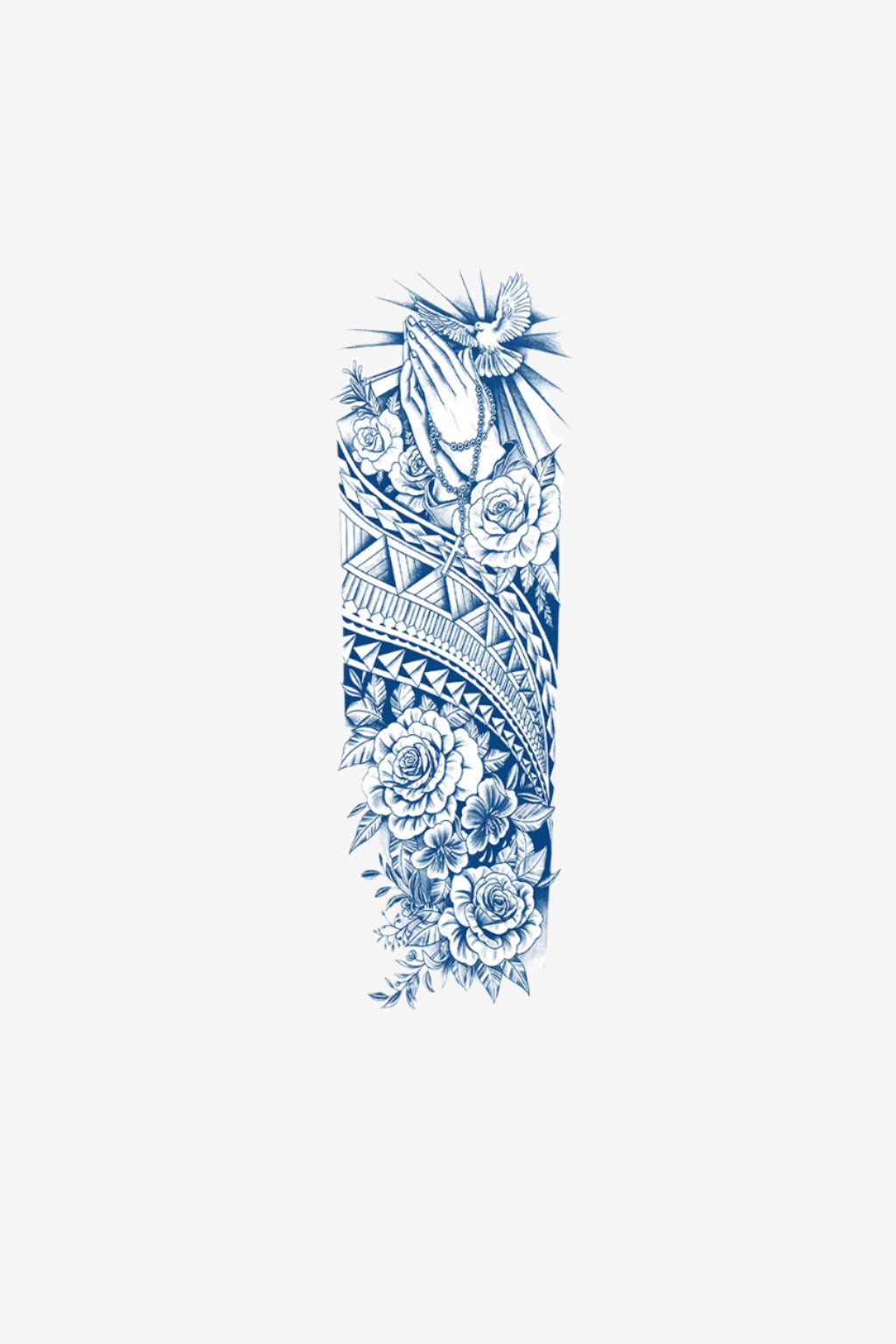 Tatuaj semipermanent floral cu mesaj spiritual Rugăciune