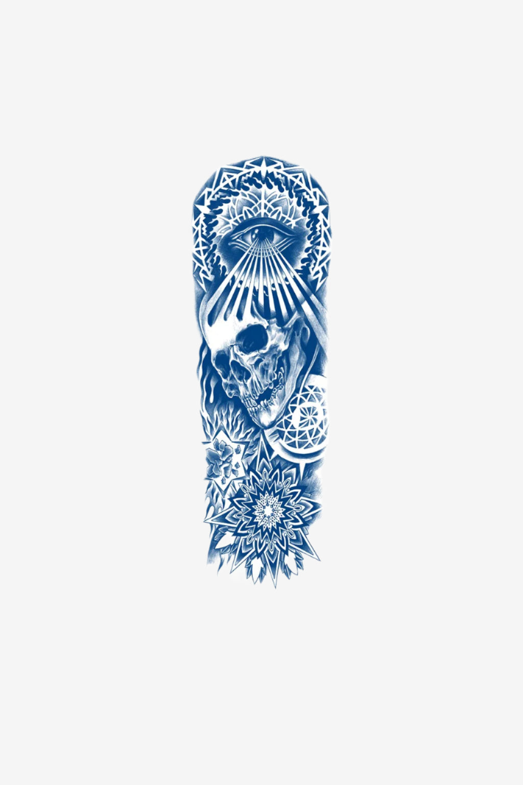 Tatuaj ochiul atotvăzător cu craniu semipermanent